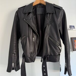 All Saints Black Leather Moto Jacket